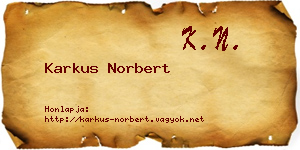 Karkus Norbert névjegykártya