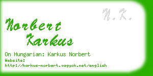 norbert karkus business card